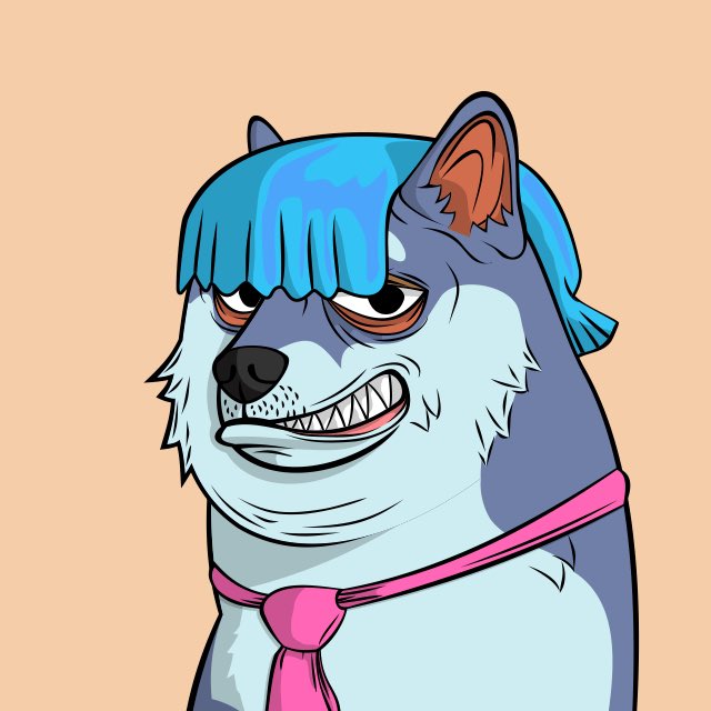 🦴🔥 Just picked up my second <a href="/TheDogePoundNFT/">Doge Pound 🐶</a> - loved the blue hair pink tie combo lol 

🧵 Here’s what I think makes this project stand out as a major asymmetric bet while floor is absurdly sub 0.1Ξ 

👀 For one, huge news just broke - a DogePound toy line will be rolling out