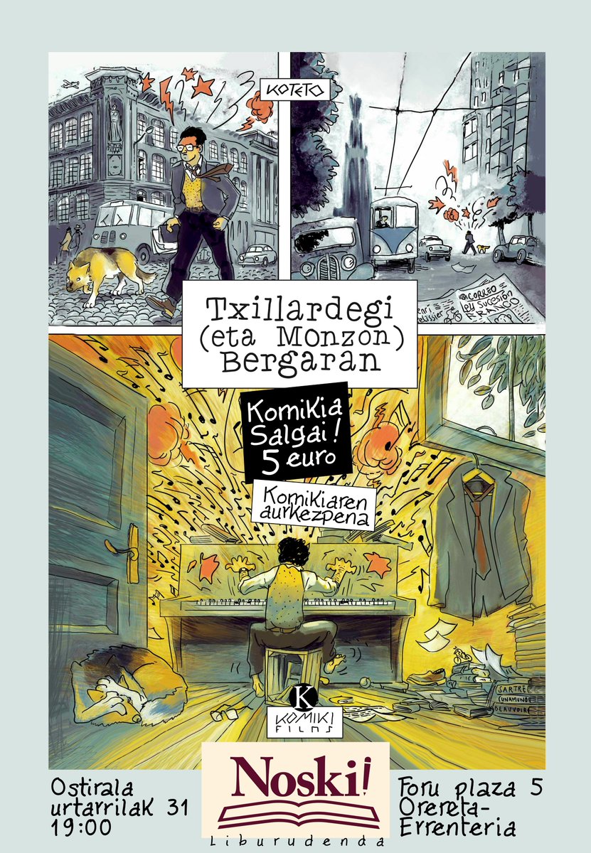 Ostiralean (urt31) 19:00tan Oreretako <a href="/Noski_liburuden/">Noski! Lib.</a>-dan 'Txillardegi eta Monzon Bergaran' komikia aurkeztu eta banatuko dugu ✍ 
<a href="/LibreriaNoski/">Noski! Liburudenda – Librería – مكتبة</a> <a href="/AEK_eus/">AEK-KORRIKA</a> <a href="/oarsobidasoa/">Oarso Bidasoko Hitza</a> <a href="/KomikiFilms/">KomikiFilms</a>
