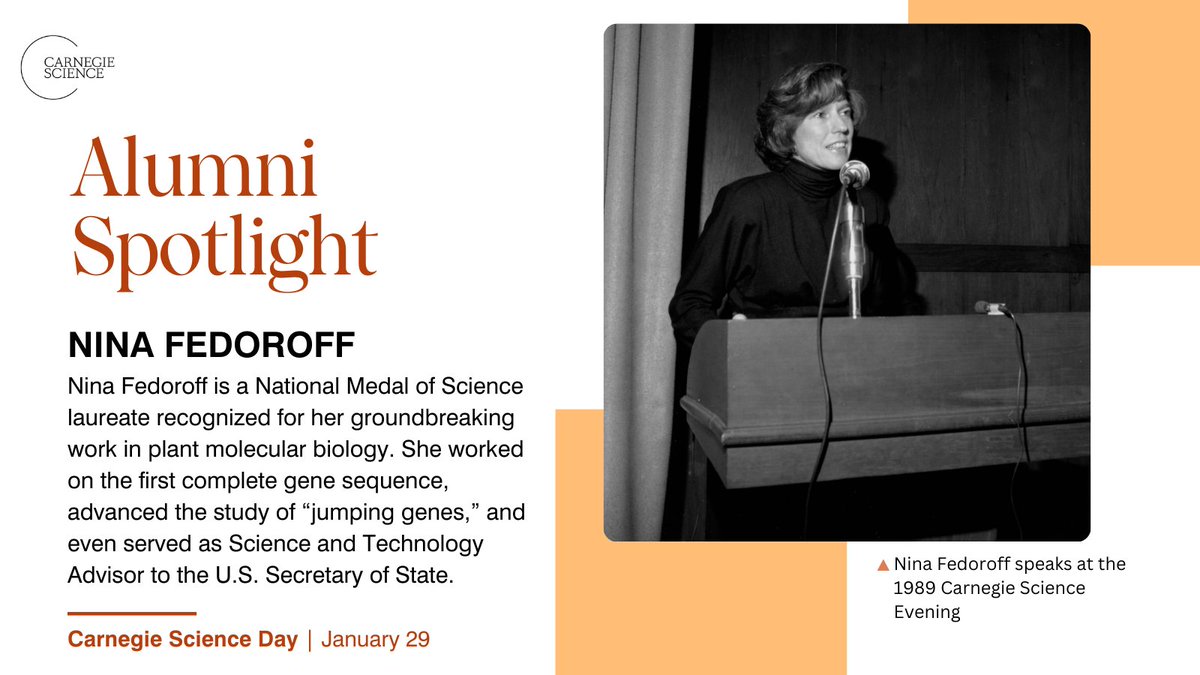 🌱✨#CarnegieAlum Nina Fedoroff is the pioneering molecular biologist who sequenced the first complete gene! A National Medal of Science laureate, her research on plant genetics &amp; stress response continues to shape modern agriculture. #HBDCarnegieScience

carnegiescience.edu/donate-to-scie…