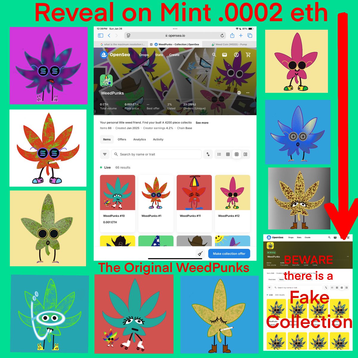 JenX_Nifty's tweet image. 😊 The best ideas are always copied. ✊🔥 Get a real WeedPunk 🥰 they reveal on mint &amp;amp; are on BASE chain. Flattering, but don’t be scammed by someone trying to rip you off. Mine were originally created in 2021 &amp;amp; people just can’t help themselves 😂🔥weedpunks.nfts2.me 🥰😊