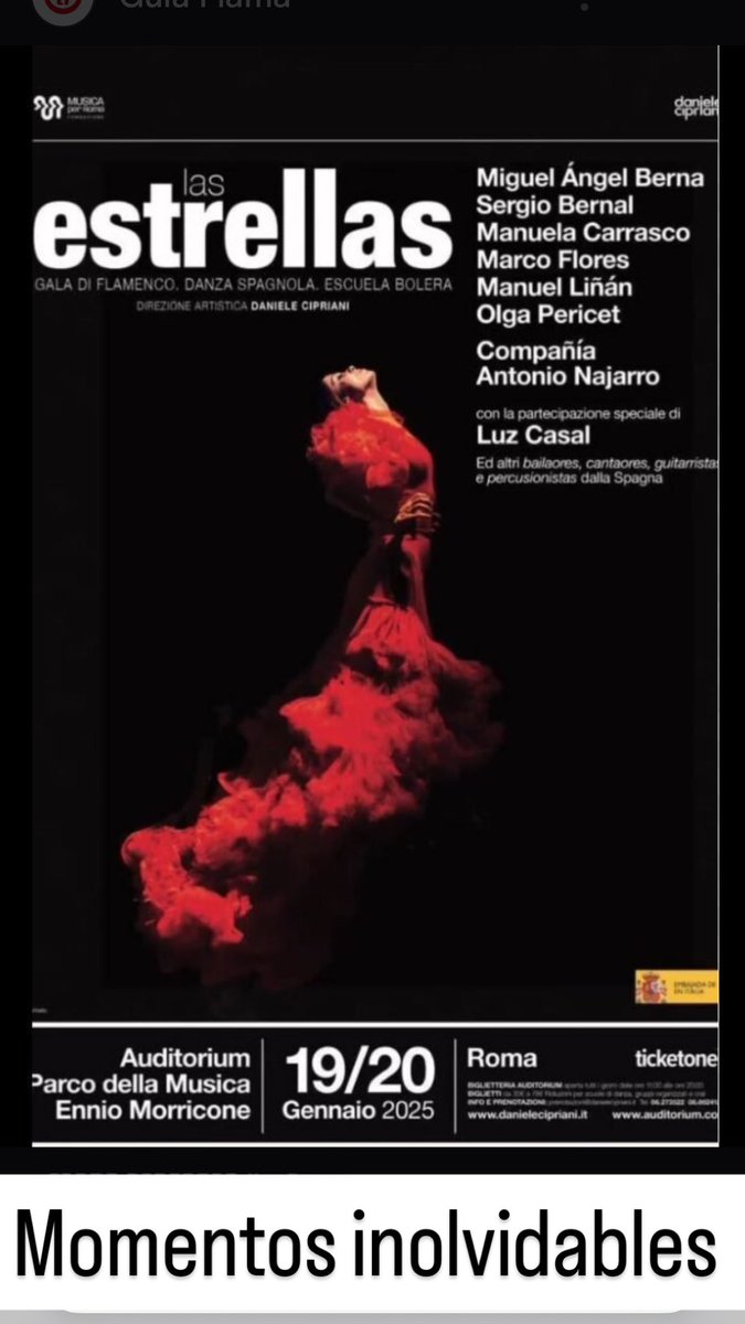 Nuestro paso por #Roma fué inolvidable. Dentro de la #GaladeLasEstrellas . Un verdadero placer compartir escenario con tanto talento y arte. Gracias 🤩💃🏽🌹.#2025
