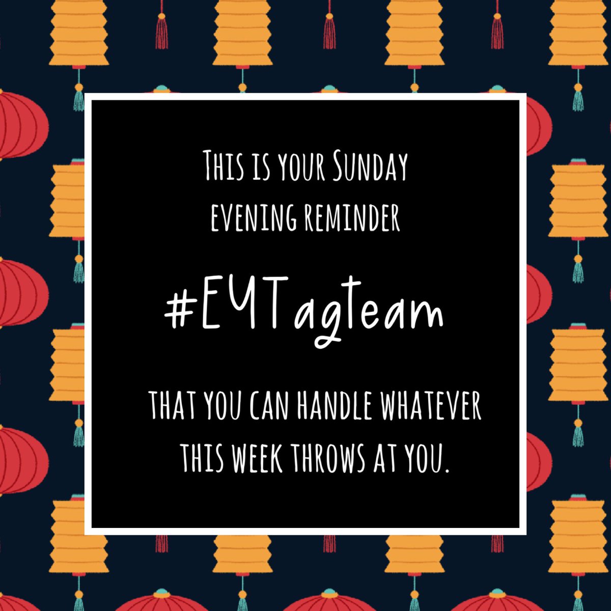EYTagteam's tweet image. This is your Sunday evening reminder #EYTageam that you can handle whatever this coming week throws at you; we are only ever a DM away. 

Remember we are always #StrongerTogether. 

Stay safe and we wish you all a good week ahead. 

#EYTagteam #BeKind