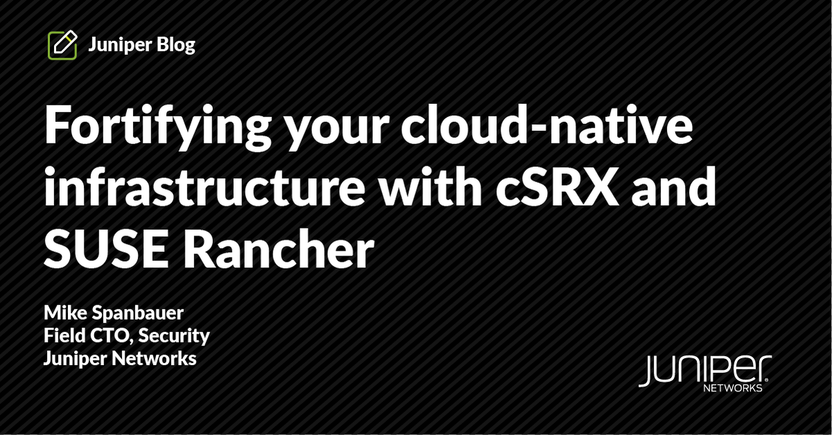 jaredadams1's tweet photo. 📣 @JuniperNetworks’ cSRX container firewall has achieved certification for SUSE Rancher!📡By leveraging the SUSE Edge for Telco, telcos can also build secure, cloud-native infrastructures while benefiting from the security features of Juniper’s cSRX.👉
https://t.co/dY2UHKKtJE https://t.co/BVdykYrXR9