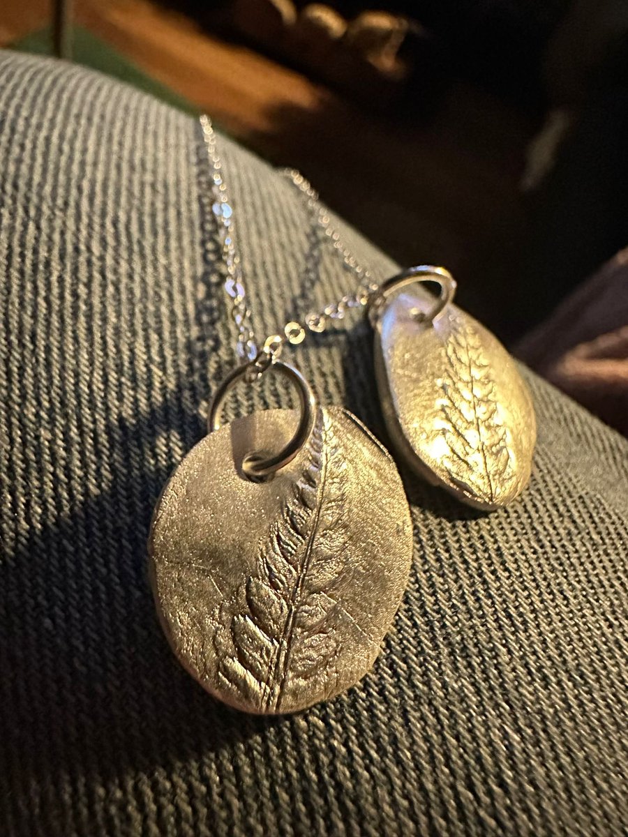 Made these today 💚 one for me and one for Marthy xx made from silver clay &amp; I have a feeling I will be making a lot more of them 😜
