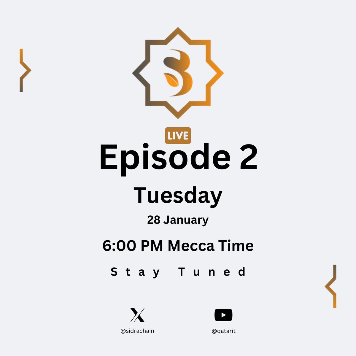 SidraChain (@sidrachain) on Twitter photo Our great #SidraFamily 🚀 Mark your calendars for SidraTank – Episode 2!
🗓️ When: Tuesday, January 28th, 6:00–7:00 PM (Mecca Time)
📍 Where: Live on YouTube (@qatarit) and X (<a href="/sidrachain/">SidraChain</a>)
💡 Watch entrepreneurs pitch their ideas from SidraStart.com
#entrepreneurs Our great #SidraFamily 🚀 Mark your calendars for SidraTank – Episode 2!
🗓️ When: Tuesday, January 28th, 6:00–7:00 PM (Mecca Time)
📍 Where: Live on YouTube (@qatarit) and X (<a href="/sidrachain/">SidraChain</a>)
💡 Watch entrepreneurs pitch their ideas from SidraStart.com
#entrepreneurs
