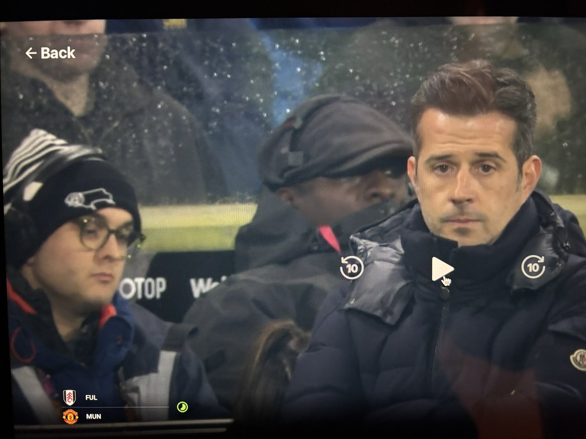 IceyBee64's tweet photo. @talkSPORT 
There is a bloke in the Fulham dugout tonight who thinks he’s watching Derby County tonight 😝 https://t.co/qMtUYqRbfM