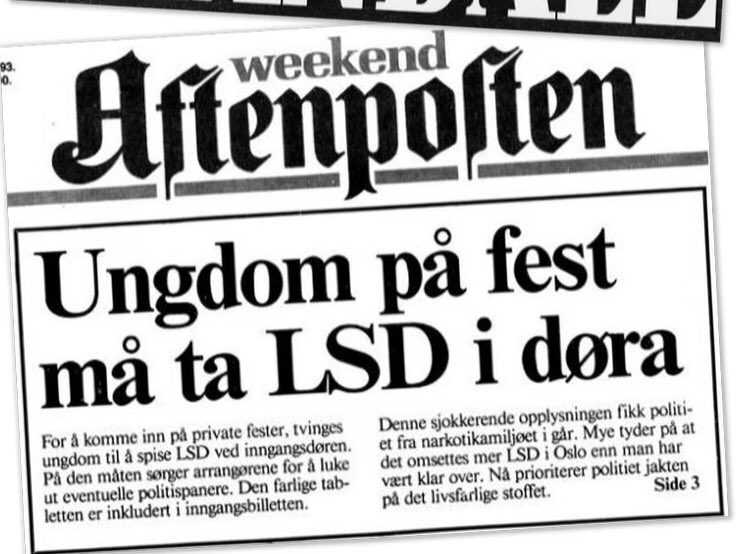 DoktorCarlWang's tweet photo. Kokain-bølgen i 2024 var småskummel, men en ferietur i forhold til LSD-tsunamien i 1993: https://t.co/OyhZlWj5mB