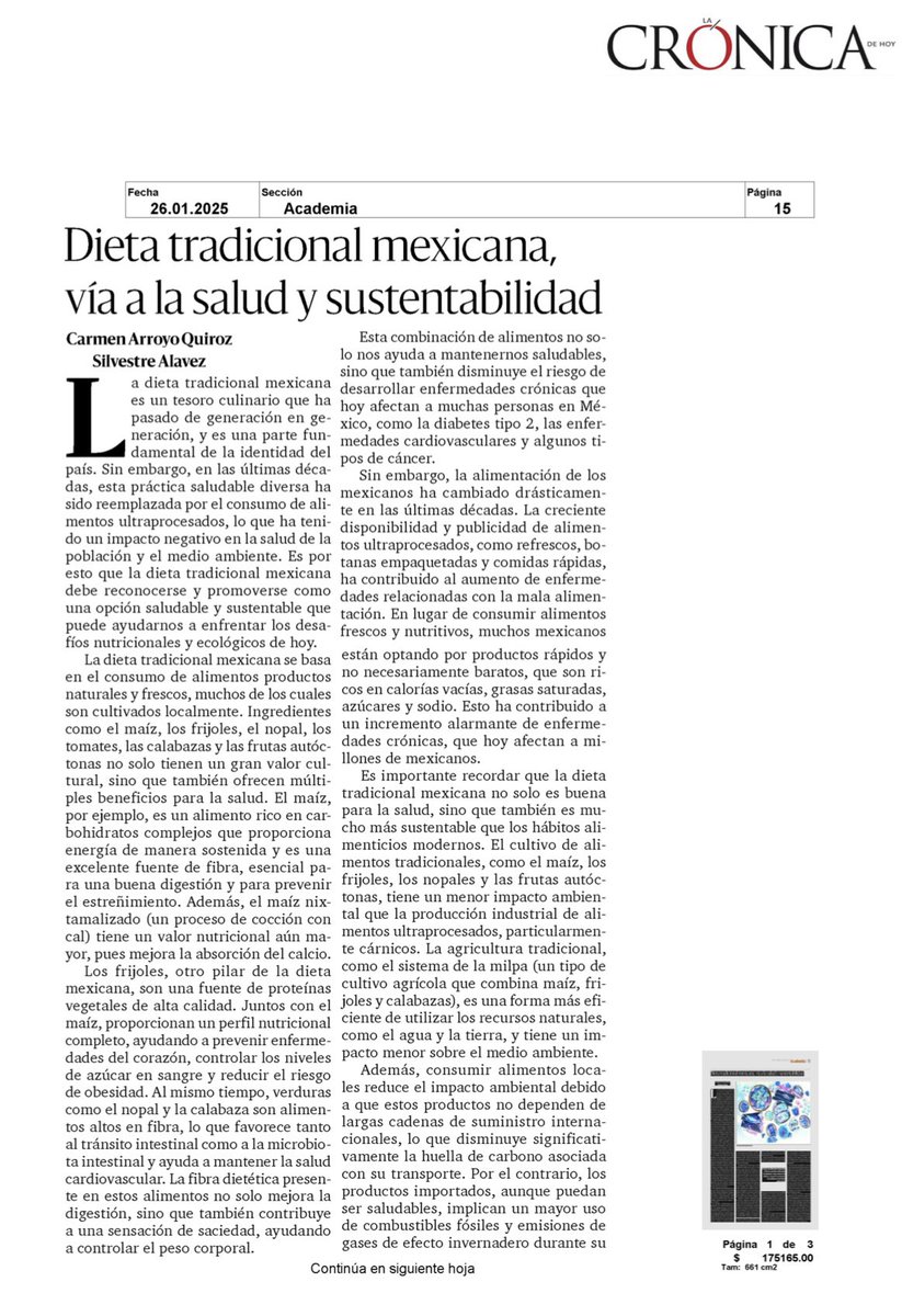 martibatres's tweet photo. La dieta tradicional mexicana es saludable, sustentable y fortalece la identidad cultural. El consumo de maíz, nopal, frijol, calabaza, tomate, jitomate, aguacate, chile, etc., tiene efectos nutricionales mucho muy superiores a la devastadora dieta basada en alimentos y botanas chatarra, ultraprocesados e industrializados.

Además, su cultivo local es amigable con el medio ambiente, estimula nuestras tradiciones culturales y fomenta la construcción comunitaria.

Bonito domingo y buen provecho.
