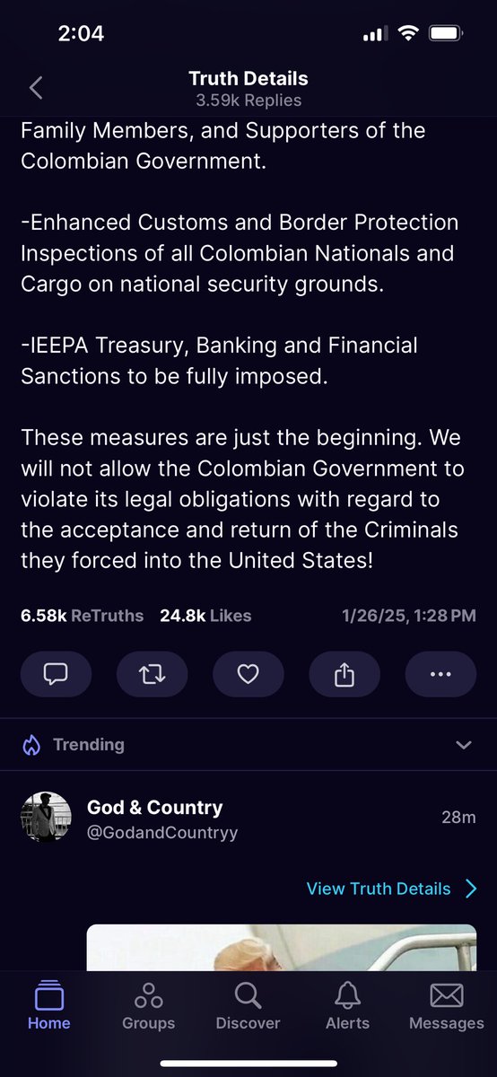Cortesía de ⁦⁦<a href="/petrogustavo/">Gustavo Petro</a>⁩ La devastadora respuesta de <a href="/POTUS/">President Donald J. Trump</a> a la decisión del presidente colombiano de no permitir la llegada de aviones con colombianos deportados. Un golpe durísimo a las exportaciones y a decenas de miles de colombianos con vínculos con EE.UU.