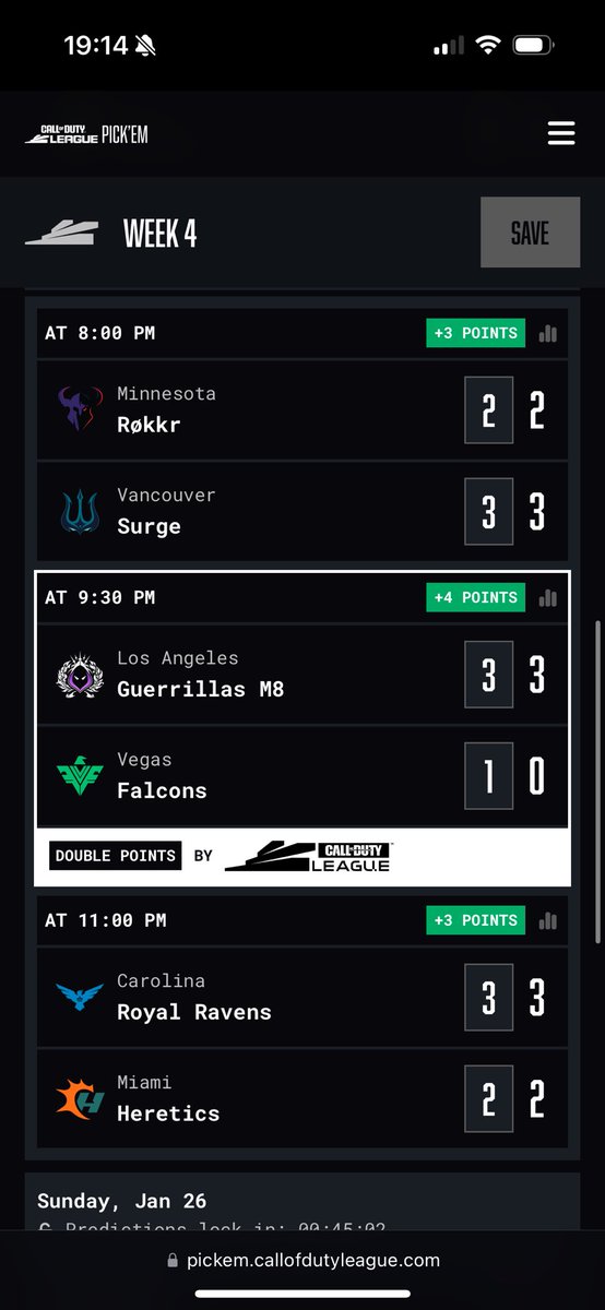 WestLondonJoe's tweet photo. @scump been watching @CODLeague for well over 10 years thought i’d try my first go at pick em’s think i’ve had a decent start? #CDL #CallofDuty https://t.co/LengPyz0cF