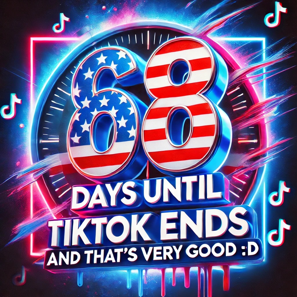 FapTokCoin's tweet photo. TikTok will be banned in 68 days and that’s great! 😄🎉
Are you ready for the countdown? Let's see how this unfolds! 🚀
#TikTokBan #Countdown #SocialMedia #USA #Trending #News #ByeTikTok #FapTokCoin https://t.co/Leqye1U4OA