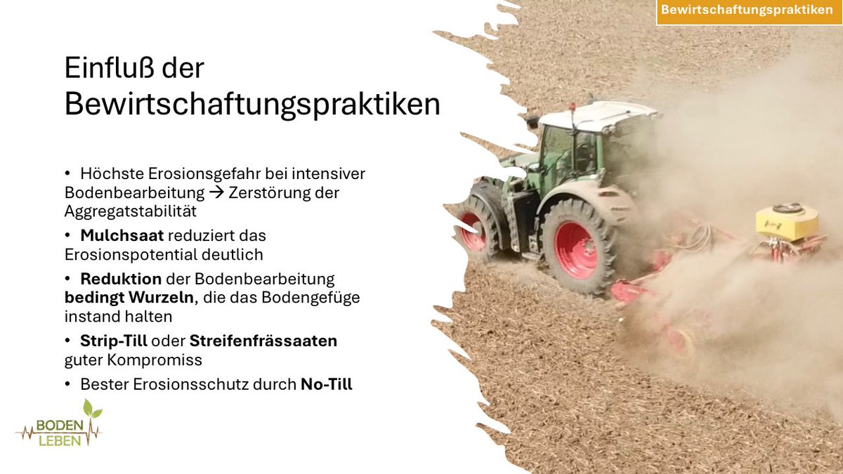 FWinkelhofer's tweet photo. Werden #Böden mit egal welchem Gerät bearbeitet, stört man #Durchwurzelung, #Bodenbedeckung, #Biologie und #Bodengrfüge . Daher ist die #Intensität des #Eingriffs für den #Erosionsschutz entscheidend. Hier lege ich eine Postingpause ein, später gehts weiter. https://t.co/naKmduW23y