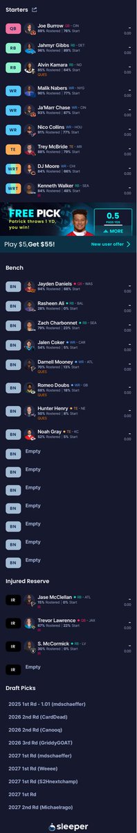 CCurtin45641's tweet photo. @GuruFantasyWrld My team after the trade. For context https://t.co/TbYSmqoLfy