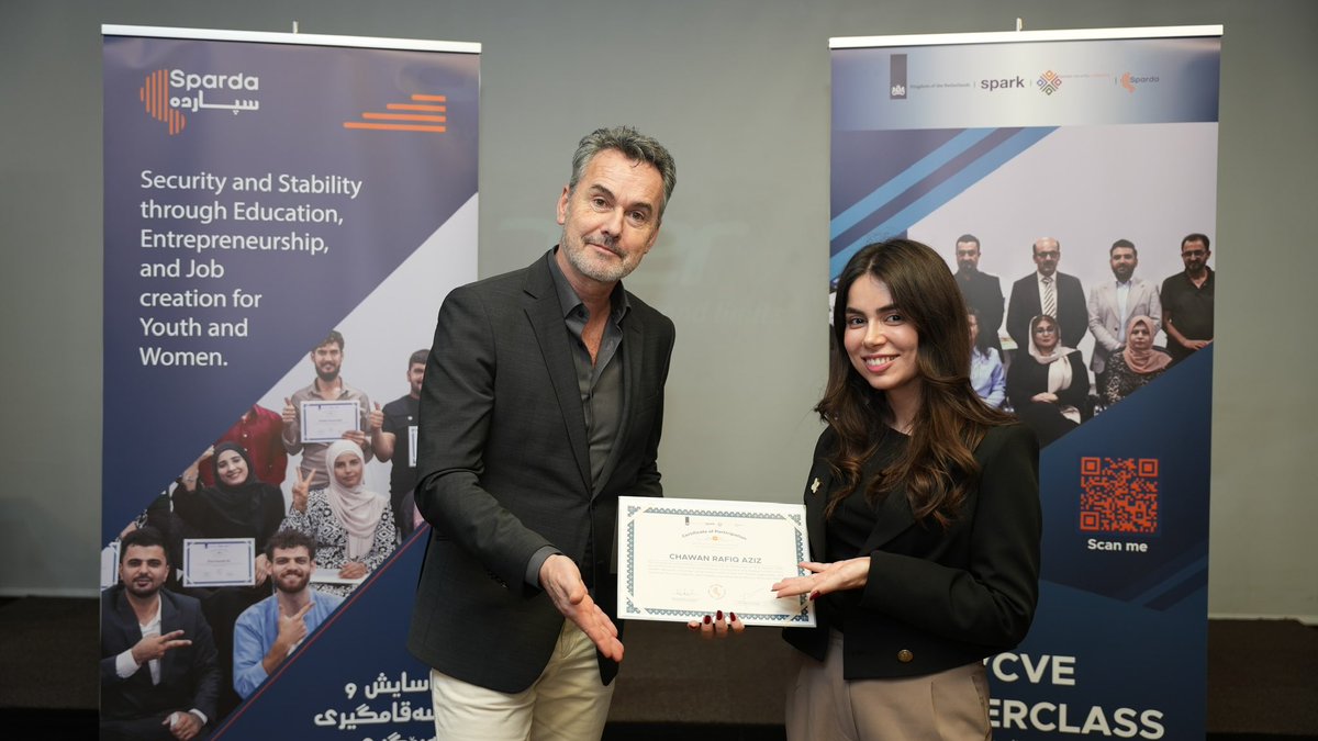 itschawan's tweet photo. Proud to have coordinated SPARDA's 3-day P/CVE Masterclass in Erbil, uniting 30 leaders to combat radicalization. With @SPARKorg, HSC &amp; Dutch Govt support, we’re building safer, resilient communities. Grateful for the Dutch Consul &amp; KRG reps at the opening! https://t.co/QyDvJ0X8ip