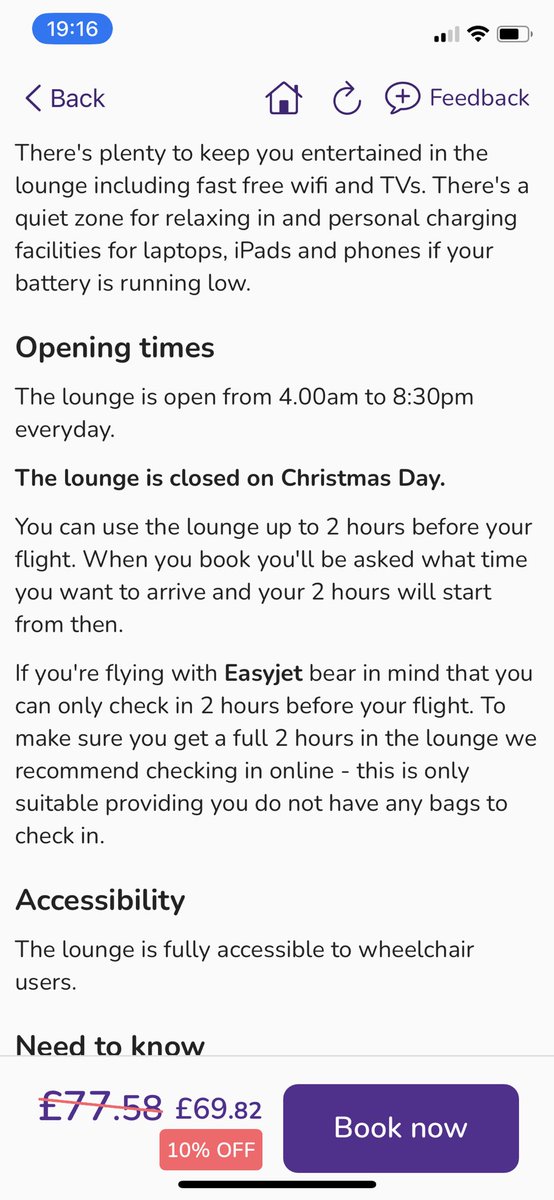 Spadge64's tweet photo. @Aspirelounge Hello, can you please clarify what time the lounge opens at Birmingham airport? Google says 4.30am but on holiday extras, it says 4am...as you can see in the attached picture. My flight is at 6am so it will make a difference as to whether it's worth booking. Thanks! https://t.co/TopR7Lq6LJ