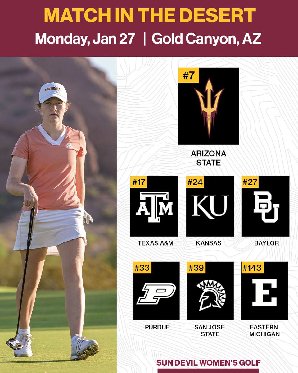 SunDevilWGolf's tweet image. We Get to Golf Tomorrow 🙌

@SunDevilWGolf competes in the state of Arizona for the first time this season at Superstition Mountain Golf and Country Club 🌵

@TheSunDevils /// #ForksUp