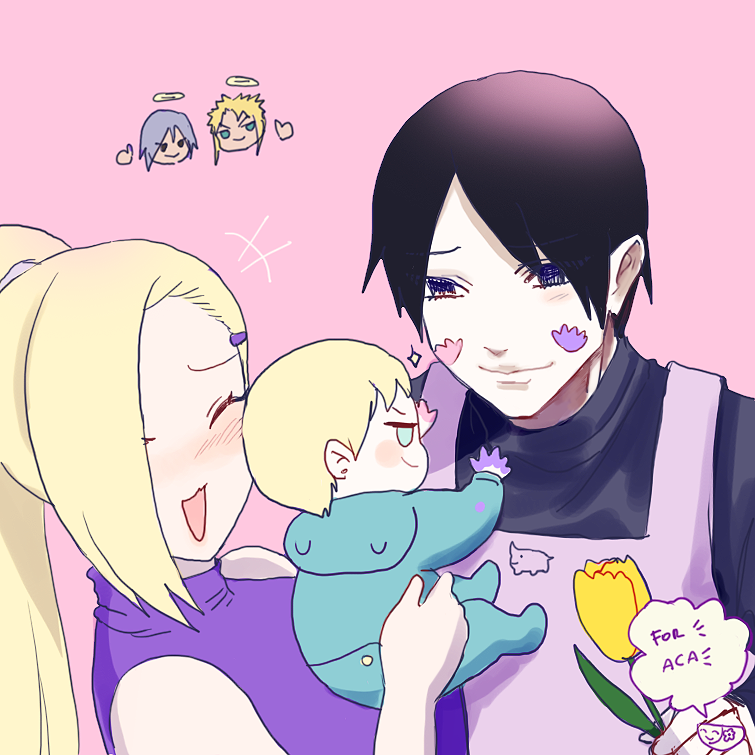 This is for <a href="/noyethinker/">aca🌪</a> ! She asked for the Yamanaka family!🐖🦛🐖 On the back Sai's brother and Ino's dad giving their blessing ...