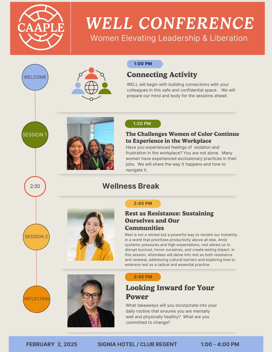 We are so excited for our #CAAPLECon25 WELL inaugural event, a transformative gathering designed to empower women leaders to rise, inspire, and break barriers. Don’t miss this opportunity to ignite your journey of growth &amp; freedom in leadership! SPACES ARE LIMITED!