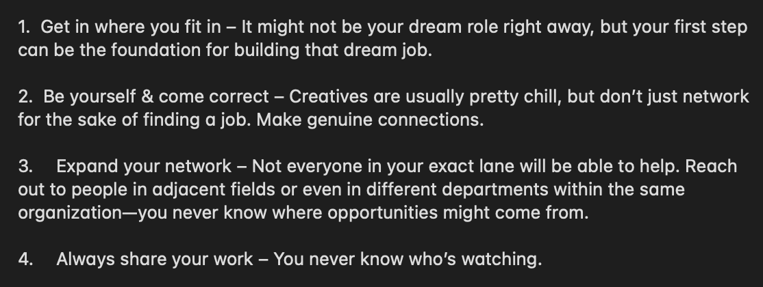 DevCarvajal's tweet photo. recently, I was asked to share some insight and advice on breaking into the sports creative industry. Here's what I shared: https://t.co/xnSDjF0S1V