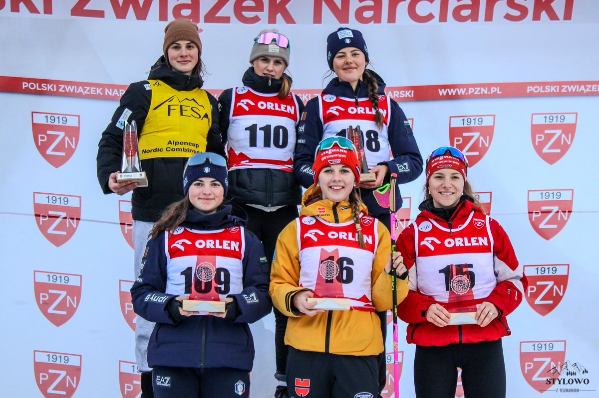 szt_redakcja's tweet photo. Alpen Cup in #Szczyrk 🇵🇱 (24-25.01.2025)

🥇 Masa #LikozarBrankovic 🇸🇮 
🥈 Tia #Malovrh 🇸🇮 
🥉 Greta #Pinzani 🇮🇹 
4. Anna #Senoner 🇮🇹 
5. Fabienne #Klumpp 🇩🇪 
6. Amelie #Steiner 🇩🇪 

📸: Martyna Okrzesik (@mokrzesikk)

#nordiccombined #fisnoco https://t.co/NKN4qZmItj