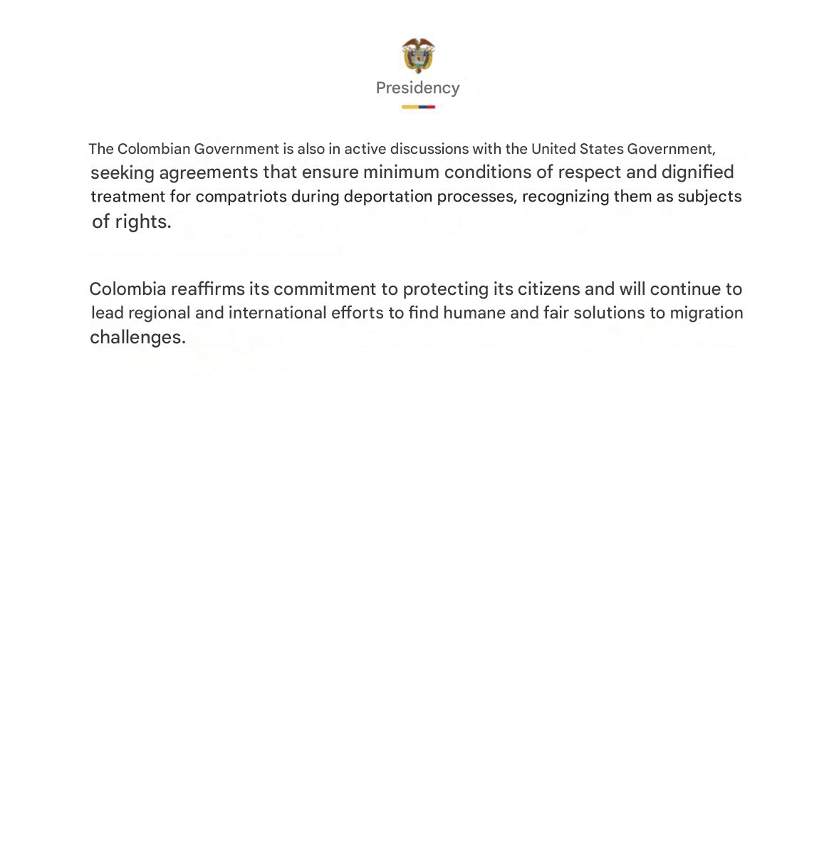 BehizyTweets's tweet image. BREAKING: Colombia's President just issued a response to President Trump, folding faster than a camping tent.
"The Colombian Government, under the leadership of President Gustavo Petro, has arranged for the presidential plane to facilitate the dignified return of the compatriots…