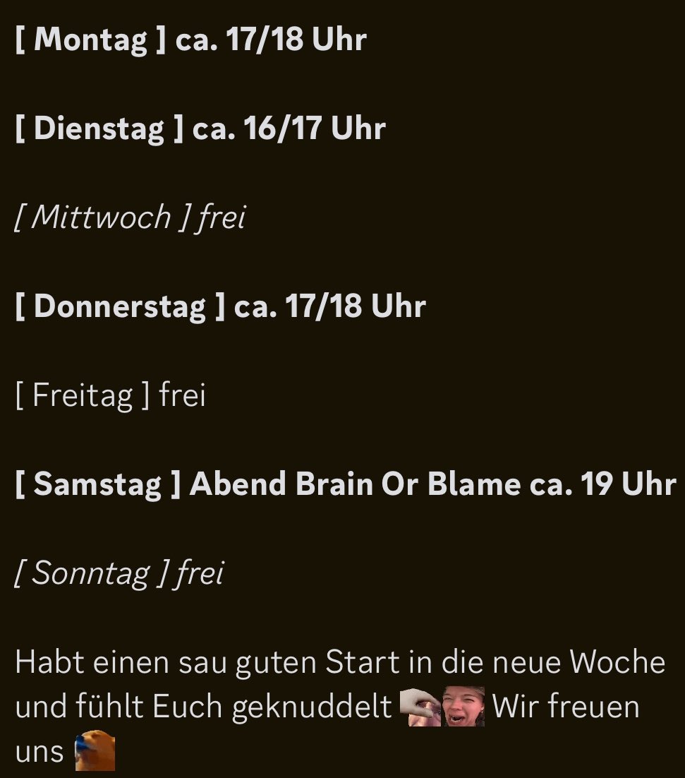 Hier das Wochenmenüüüüü 🤗❤️