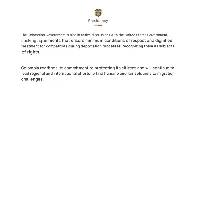 CollinRugg's tweet image. JUST IN: Colombian President Gustavo Petro offers up presidential plane to help repatriate deportees from the United States as Trump threatens 25% tariffs on the country.

Trump: I am imposing 25% tariffs on Colombia after they refused to accept our repatriation flights.

Petro:…