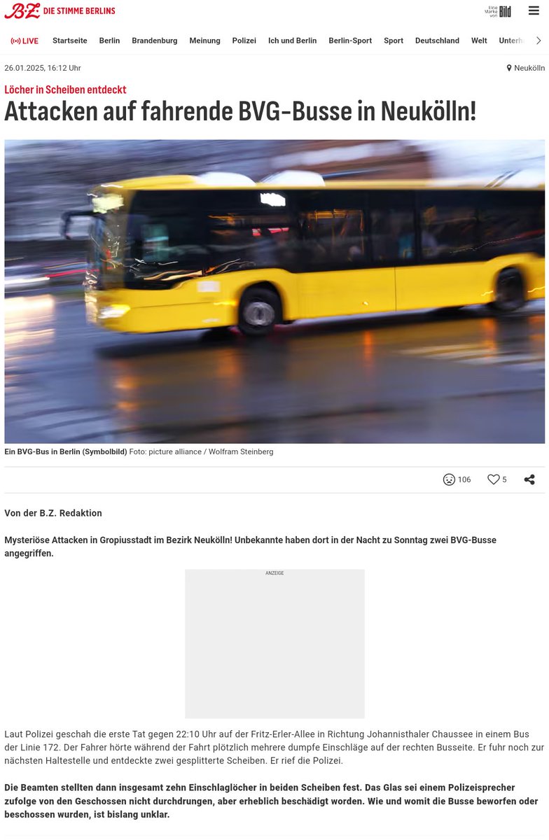 Samson_Gerhard's tweet photo. .
#Bürgerkrieg #Deutschland

in #Berlin #Neukölln Gropiusstadt werden nachts Busse beschossen,
und zwar auf Scheiben, hinter denen zufällige Fahrgäste sitzen https://t.co/Nx9iRSTIEs