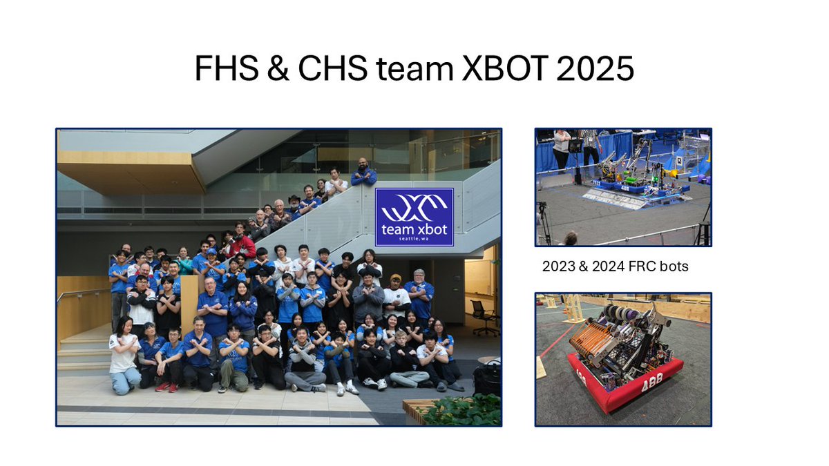 XBOT488's tweet photo. team xbot - #488 at full blast with 51 students and 20+ volunteer mentors. photo for our past two year robots. Got to love these kids. https://t.co/6W4W10qceY