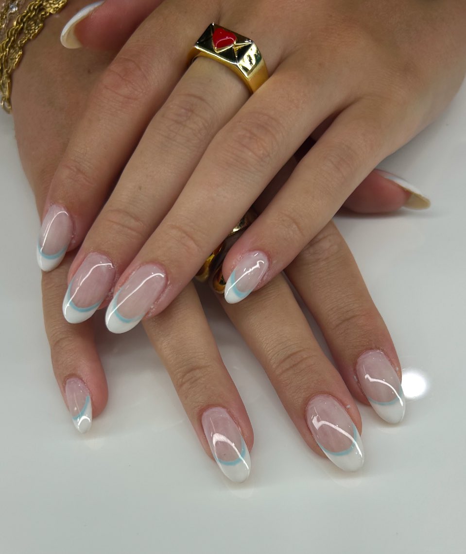JustNailsNoosa's tweet photo. French with a little blue twist!! https://t.co/JoCQzJ3uMB