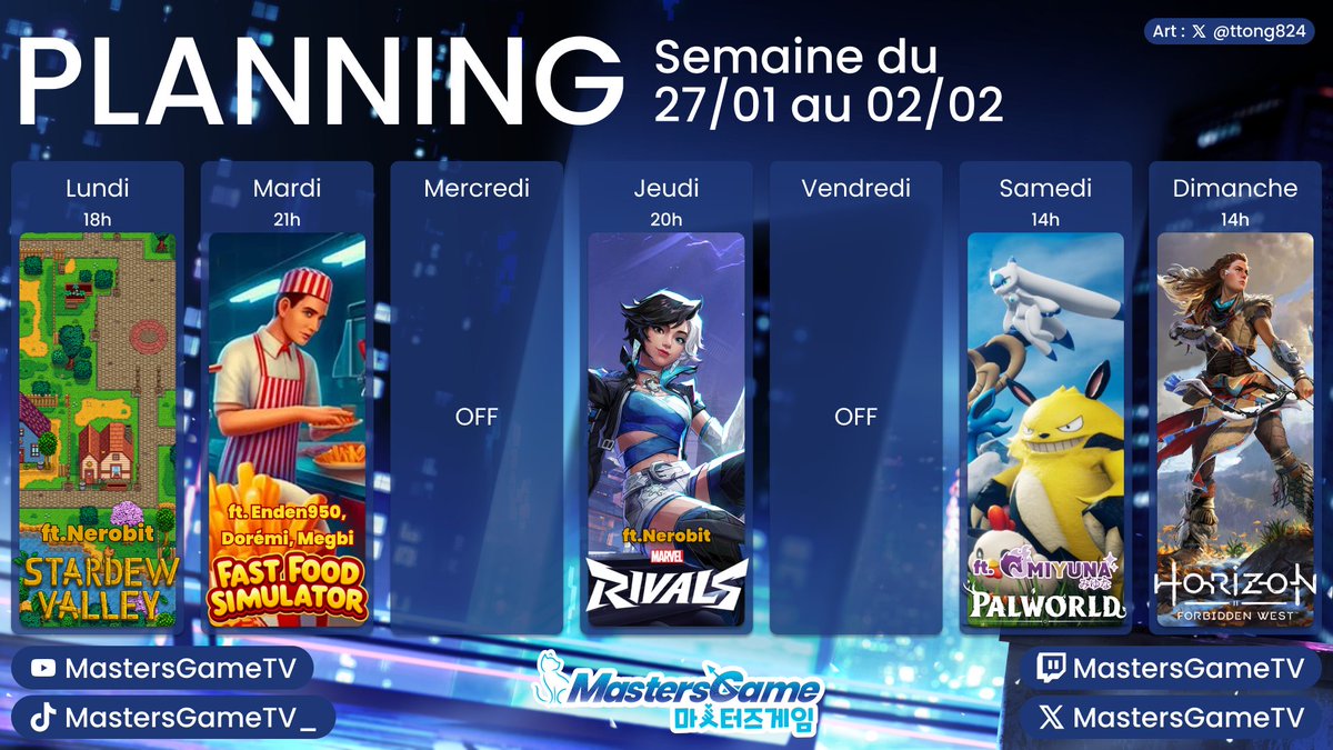 MastersGameTV's tweet image. 🗓️ PLANNING 🗓️