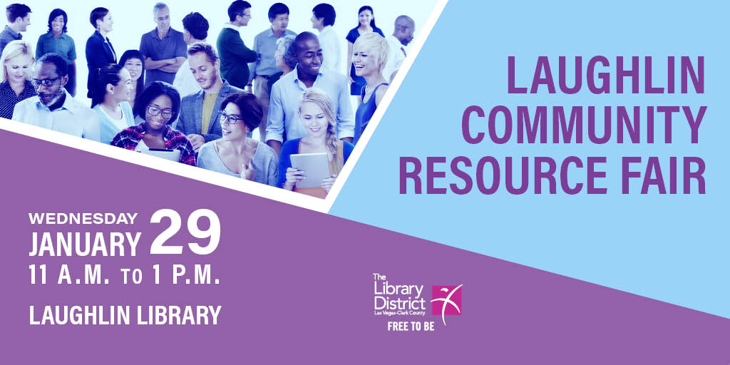 LVCCLD's tweet image. Our 2nd annual #Laughlin Community Resource Fair returns to #LaughlinLibrary on Wednesday, January 29! 

😋 Free Library District goodies &amp;amp; refreshments (while supplies last)
🤝 Learn about local resources &amp;amp; social services

Details:📲 bit.ly/3BZZGgH #FreeToBeConnected