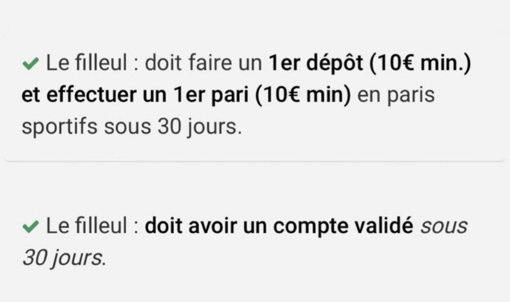 Hello, #unibet #teamparieur #Parrainage 
Je t'offre 30 € de Freebet sur Unibet.
Inscris-toi ici pour les recevoir !
unibet.fr/myaccount/regi…