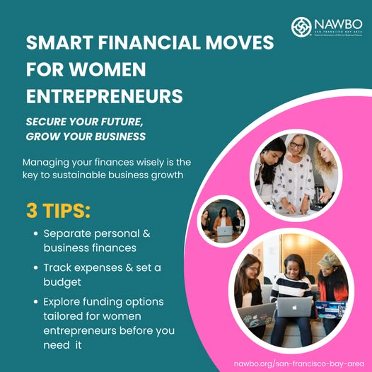 NAWBOSFBA's tweet photo. Managing your finances wisely is key to sustainable business growth. Check out 3 financial tips to set you up for success. Ready to level up? Join the NAWBO SFBA community today! https://t.co/u22SPaWta3
#WomenEntrepreneurs #FinancialSuccess #NAWBOSFBA #SmartMoneyMoves https://t.co/C8Hpijq97X