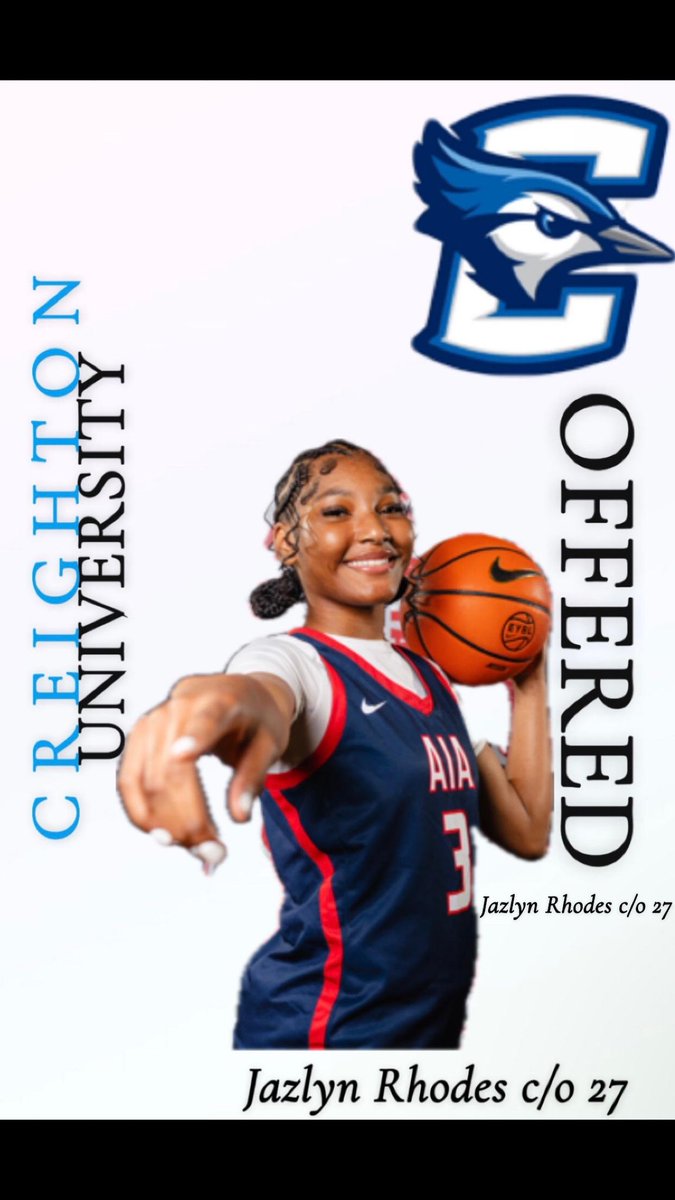 jazlynrhodes's tweet photo. #AGTG After a great unofficial visit @CreightonWBB and  conversation with @JimFlanery, I am blessed to receive an offer. Thank you for believing in me.
@CoachReese21 
@CarliBerger21 
@jaylynagnew
@MikeJewett1 
@ClintDMac https://t.co/zCtj33QHqz