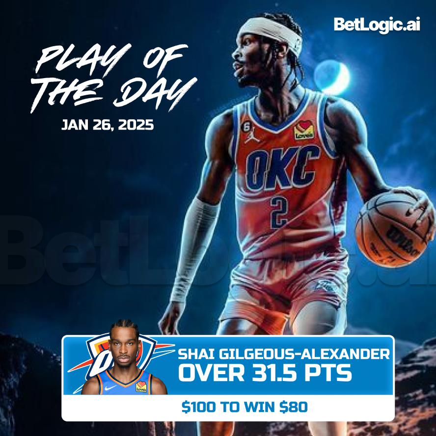 🏀 NBA <a href="/BetLogicAI/">BetLogic Sports Bets</a>  Play of the Day 🏀

🔥 Shai Gilgeous-Alexander Over 31.5 Points

The Thunder star is unstoppable—expecting another monster scoring night. Let’s cash this! 💰
