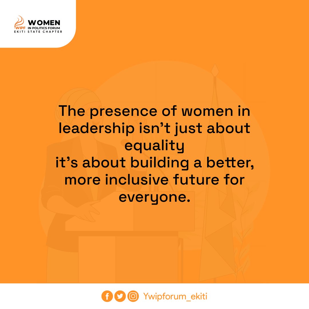 ywipforum_Ekiti's tweet photo. The presence of women in leadership isn’t just about equality—it’s about building a better, more inclusive future for everyone.
Let’s keep pushing for a world where women lead, and together, we create opportunities for a brighter tomorrow. 💪 #WomenInLeadership #Ywipf https://t.co/ZTA4W85onF