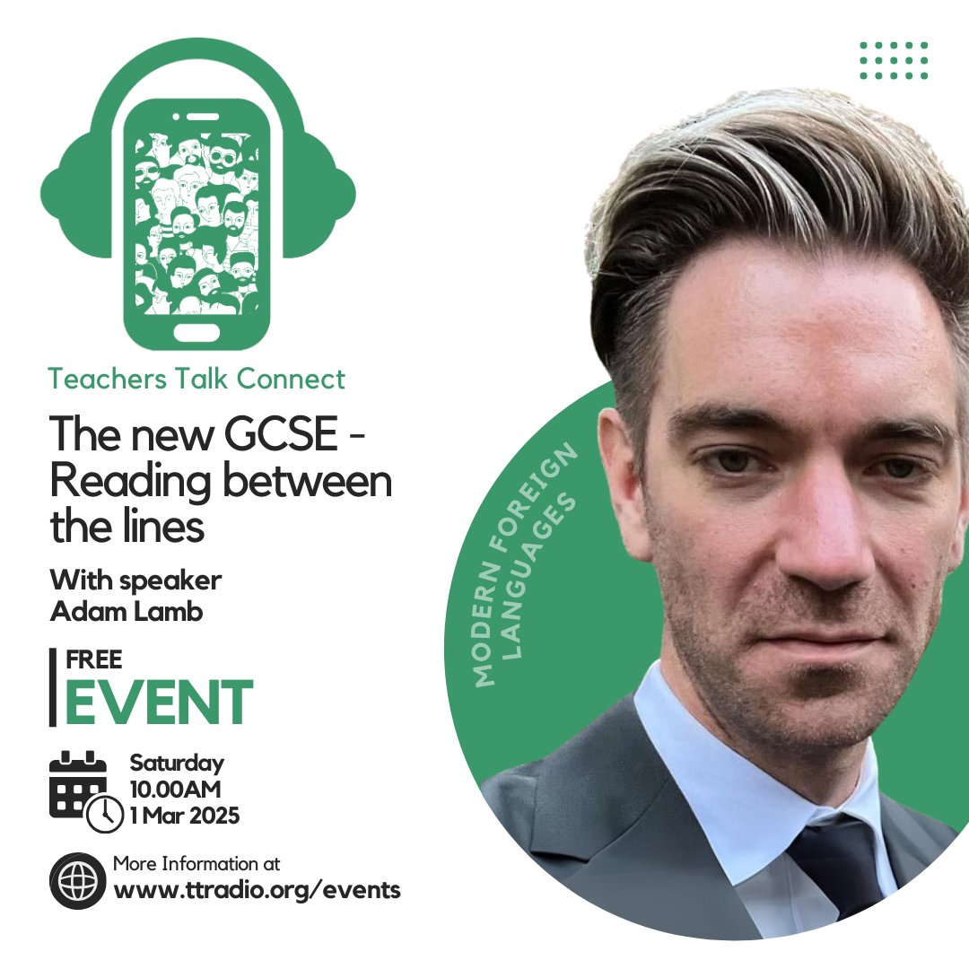 TTRmfl's tweet photo. YES! Speaking at TTR Connect on 1st March as part of the MFL strand will be the incredible Adam Lamb @senorcordero, he will be speaking on the new GCSE! Tickets and info: https://t.co/Va9H05Zc8E https://t.co/95I6x5kkkM