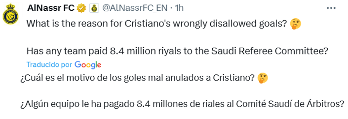 Cr7stianismo_'s tweet photo. SÍ HOMBRE LO QUE ACABA DE PUBLICAR LA CUENTA DEL AL NASSR. https://t.co/E9h5TS79L1