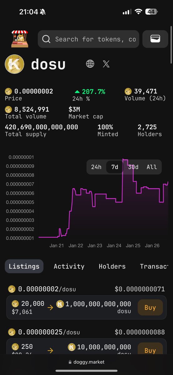 Girl_In_Crypto_'s tweet photo. $DOSU is pumping today as people realize this is a gem @Dosu_Foundation 
#DRC20 #Doginals https://t.co/1woqkr0Trc