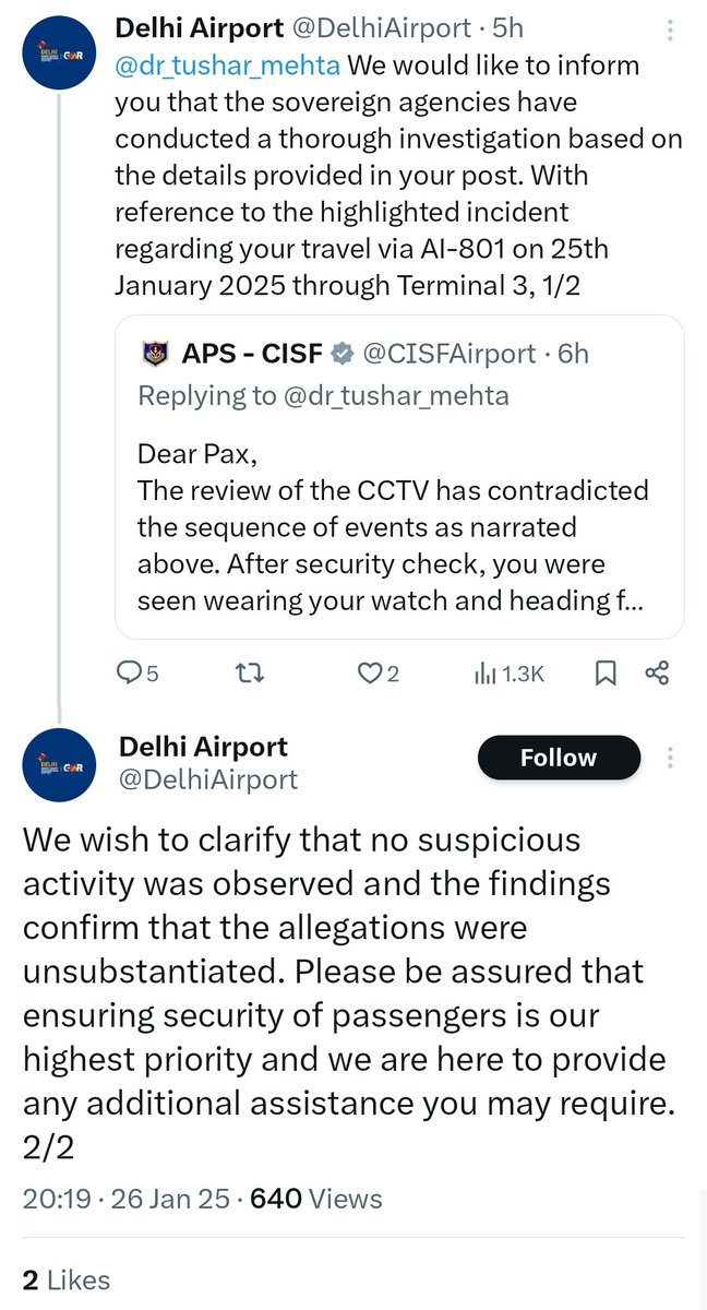 Mohammed Zubair (@zoo_bear) on Twitter photo An X post by Dr. Tushar Mehta claiming his Apple watch was nearly stolen at Delhi airport went viral. Several News channels wrote articles based on his tweet. Soon after a clarification by <a href="/CISFAirport/">APS - CISF</a> and <a href="/DelhiAirport/">Delhi Airport</a>, Dr. Tushar deleted his tweet. An X post by Dr. Tushar Mehta claiming his Apple watch was nearly stolen at Delhi airport went viral. Several News channels wrote articles based on his tweet. Soon after a clarification by <a href="/CISFAirport/">APS - CISF</a> and <a href="/DelhiAirport/">Delhi Airport</a>, Dr. Tushar deleted his tweet.
