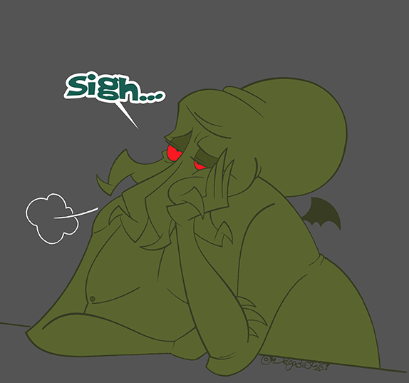 Bored-thulu....idk  #lovecraft #lovecraftianhorror #cthulhu #characterdesign #bored
