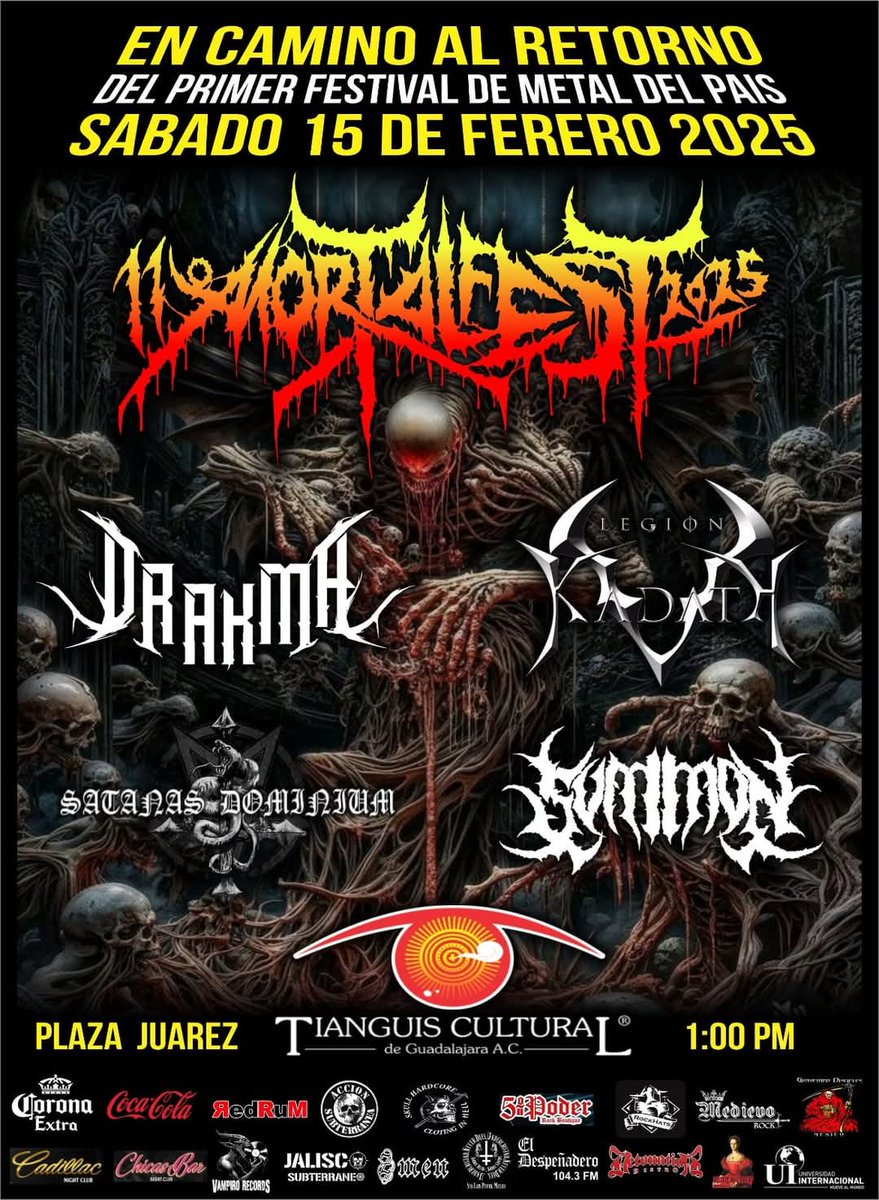 RafaelDrakos's tweet photo. Activación del Mortalfest Expofestival 💥 🤘👹
🗓️ 15 de febrero de 2025
📍 Tianguis Cultural Guadalajara, GDL 🇲🇽
#Activacion #MortalfestExpofestival #MetalMusic #GuadalajaraJalisco https://t.co/iKuFIQwRPb