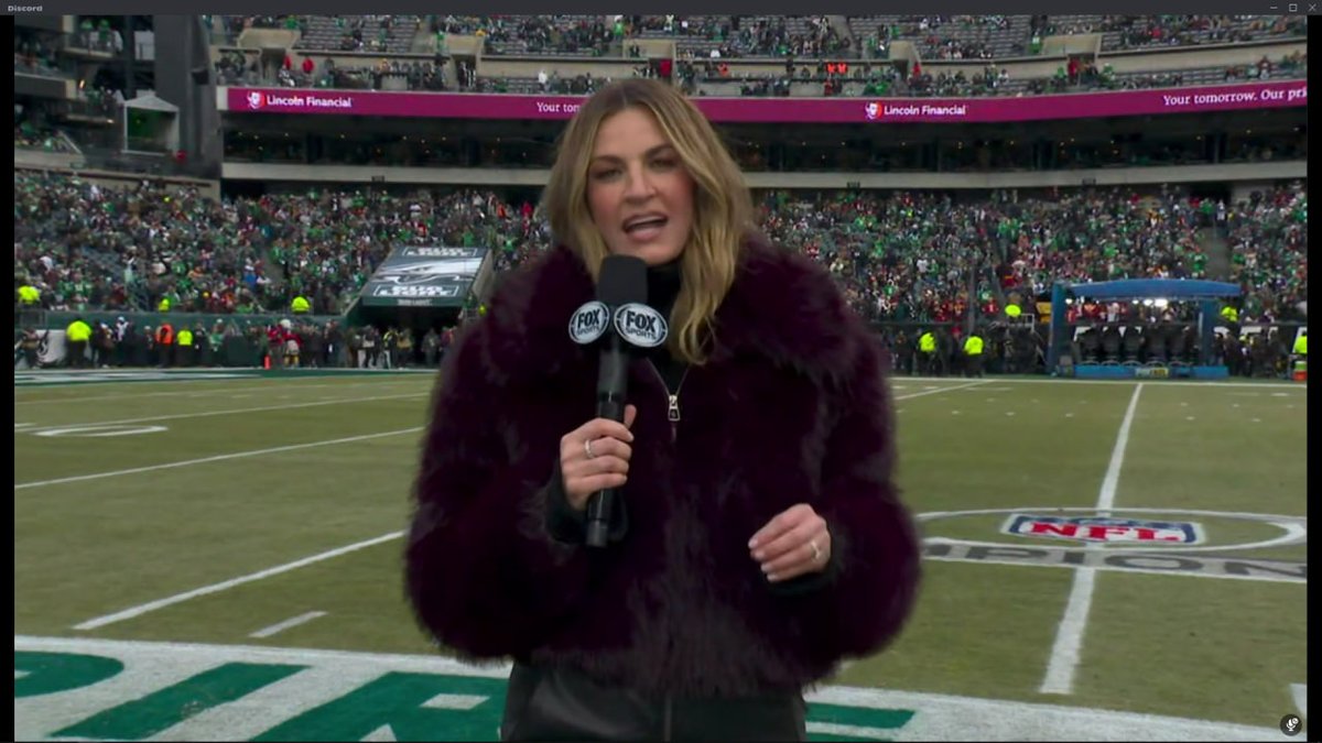 dumbass45601's tweet photo. Erin Andrews looking great in her dyed fur coat today! https://t.co/Fila5rlqrD