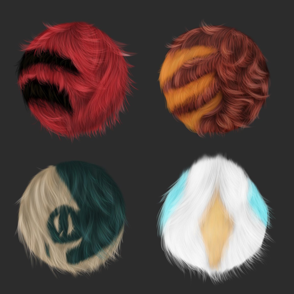 Did some fur material studies. You can see my progress as I go! I tried a few different rendering processes and found one that I'm happy with on the 2nd part. Going to try to render an anthro in it...daunting task but I think it should be fun!

#Fur