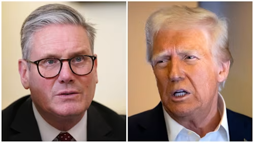 The photo below was on <a href="/itvnews/">ITV News</a> online today.
I know his face is orange, but what the dickens is going on with <a href="/realDonaldTrump/">Donald J. Trump</a>'s hair and eyebrows🤔🤨