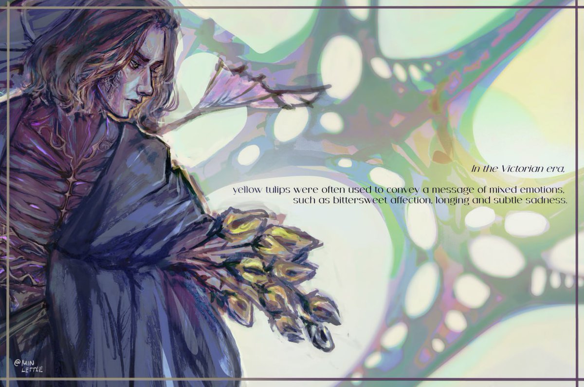 In the Victorian era, yellow tulips were often used to convey a message of mixed emotions, such as bittersweet affection, longing and subtle sadness.

#arcane #viktor #jayvik