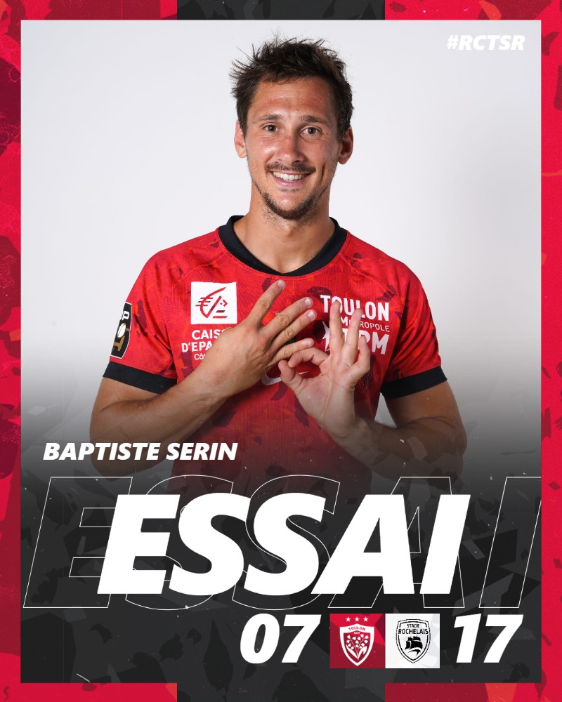 [⏱22'] 7-17
𝐄𝐒𝐒𝐀𝐈 𝐃𝐄 𝐁𝐀𝐏𝐓𝐈𝐒𝐓𝐄 𝐒𝐄𝐑𝐈𝐍 💪

Il joue vite une pénalité et va marquer entre les poteaux ! Il s'occupe lui même de la transformation 👟