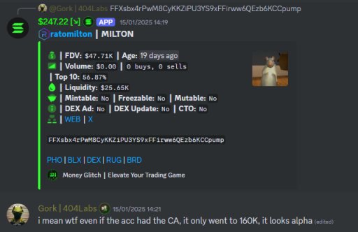 404Labs_'s tweet photo. You only need one alpha. That's all.

One alpha to change everything.

$MILTON 47K to 8M - 170x
$. 36K to 2.4M - 66x

404 always trenching. https://t.co/qQLhgePBSr