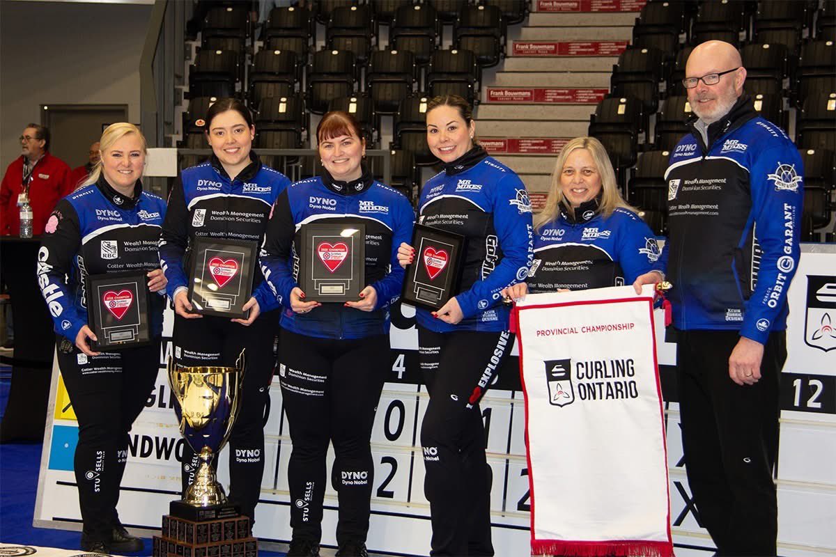 TeamInglis's tweet photo. Championship celebrations 🏆❤️

Thank you to @CurlingOntario, the @TownofCobourg and @Cobourg_CCC for putting on a fantastic provincial! #TeamOntario #STOH2025 https://t.co/uPNaJAuDnD
